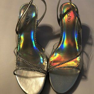 Rialto Sling Back Open Toe Clear Heels Size 9.5 ME